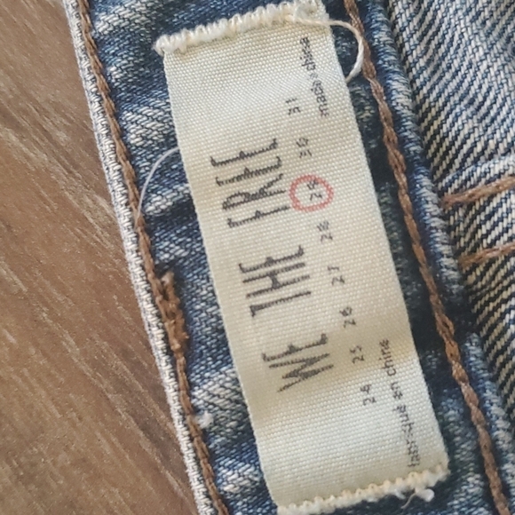 Free People Womens Zip Front Mini Denim Copper Blue Jean Skirts sz 28/4/S - Picture 3 of 9